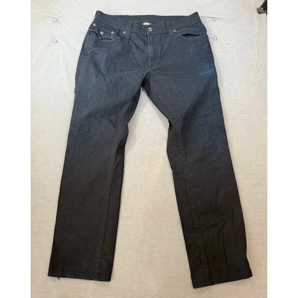 True Religion Ricky Mens‎ Jeans Black Wash Straight Leg Denim Pants 36X31.